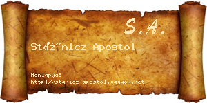 Stánicz Apostol névjegykártya